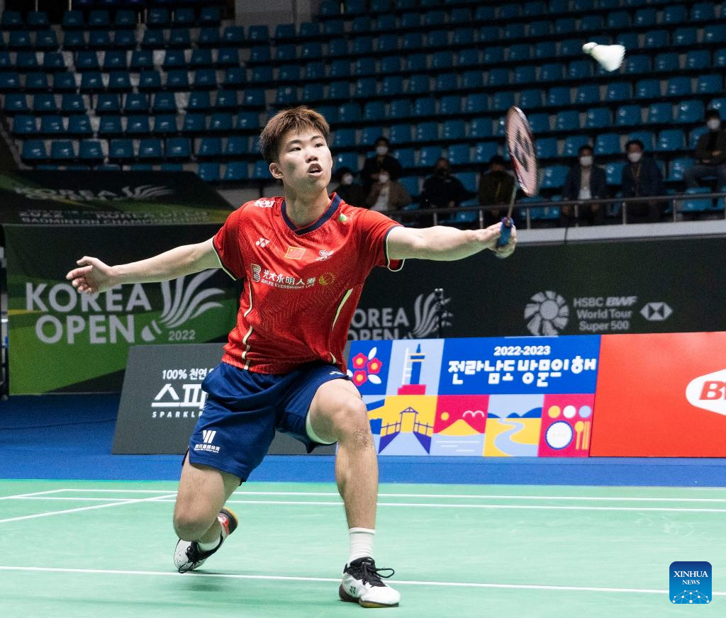 China wins mens singles badminton at BWF South Korea Open-Xinhua