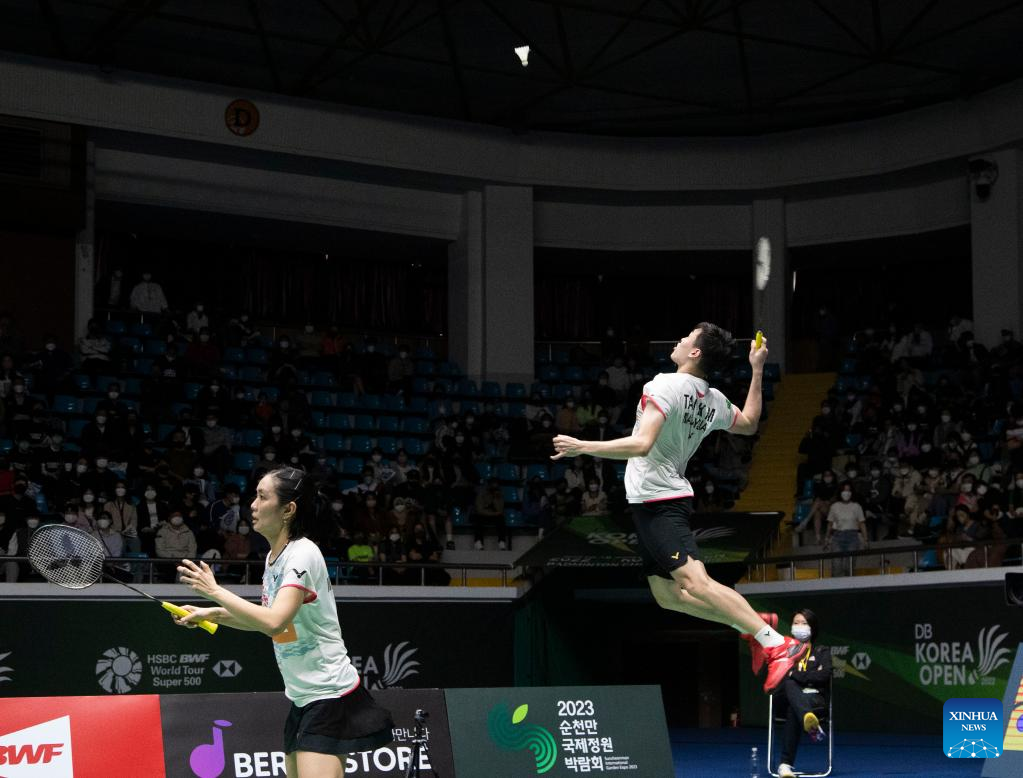 Highlights of mixed doubles final match at BWF Korea Open-Xinhua