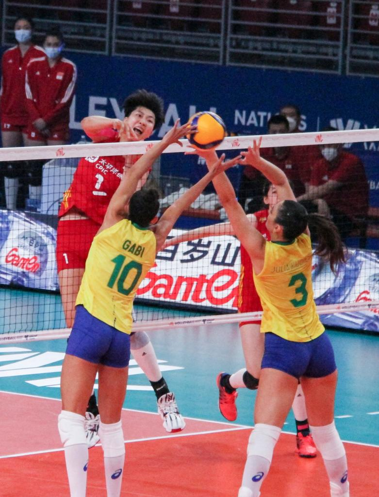 China loses to Brazil in womens Volleyball Nations League-Xinhua