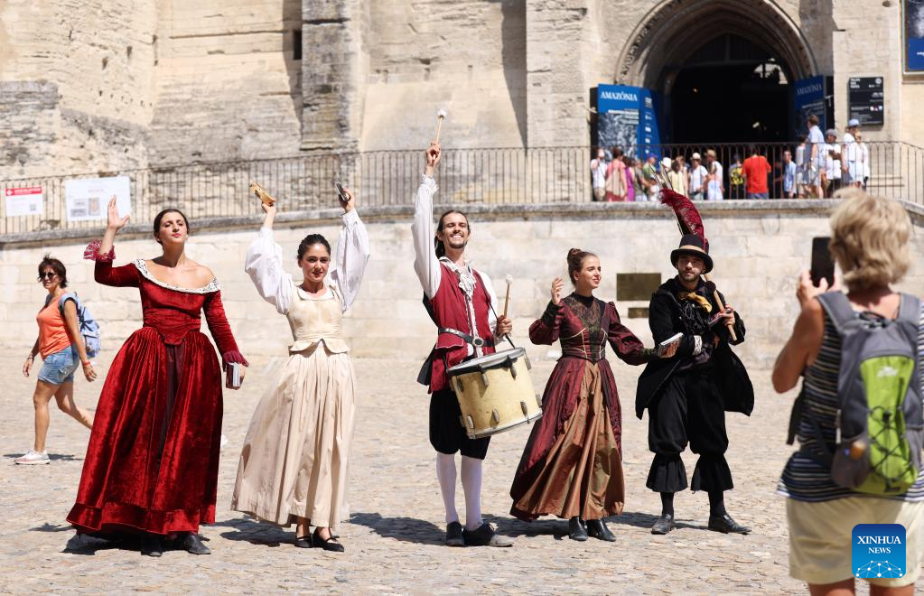 People celebrate 76th Festival d'Avignon in Avignon, France-Xinhua