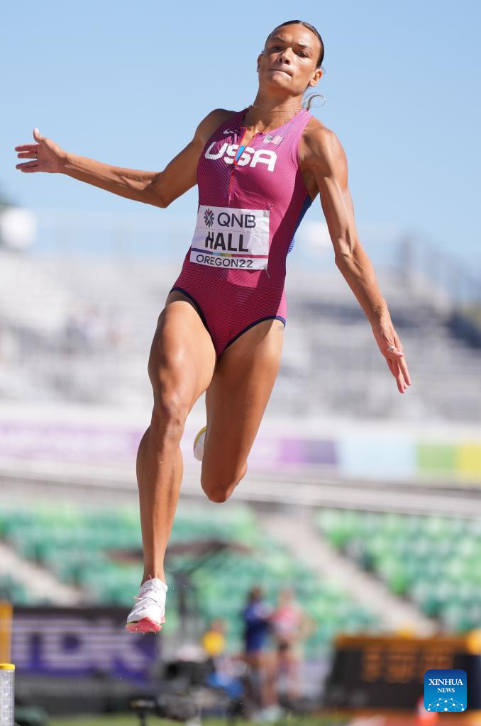 Highlights of long jump event of women's heptathlon at World Athletics