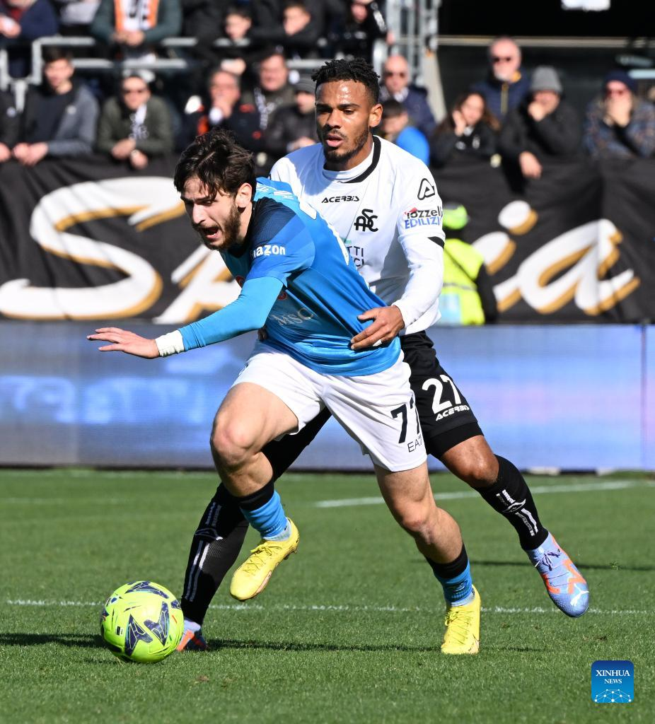 Italian Serie A: Napoli vs. Spezia-Xinhua