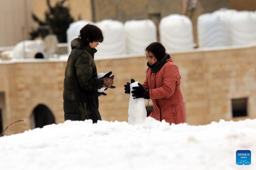 Snow scenery in Amman, JordanXinhua