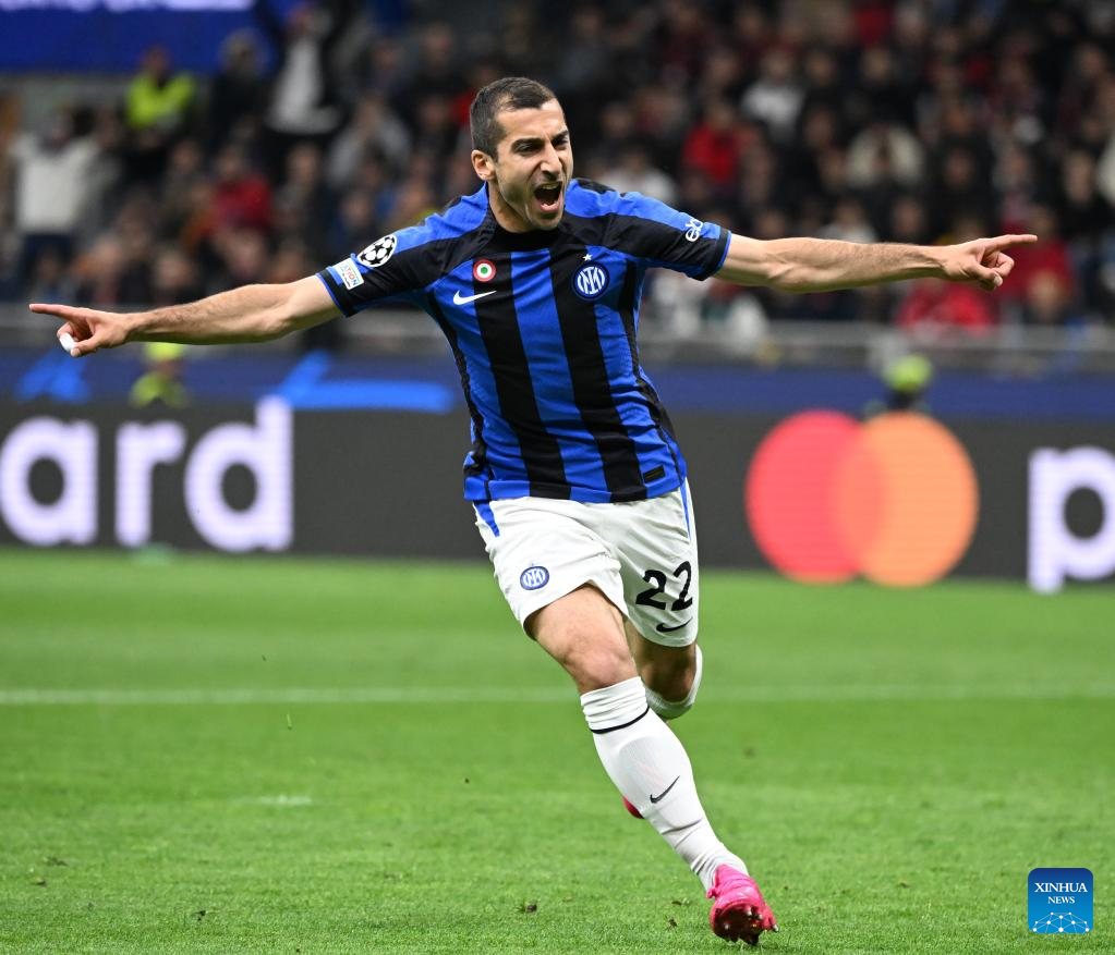 Milan, Italy - 22/02/2023, Henrikh Mkhitaryan (FC Inter) during the UEFA  Champions League, Round of 16, 1st leg football match between FC  Internazionale and FC Porto on February 22, 2023 at Giuseppe