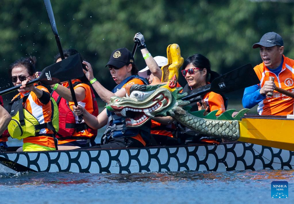 Highlights of 2023 Toronto International Dragon Boat Race FestivalXinhua