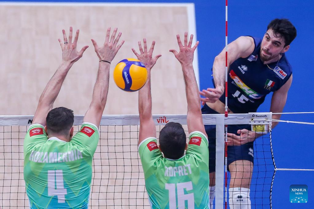 FIVB Volleyball Men's World Championship semifinal match: Italy vs.  Slovenia-Xinhua