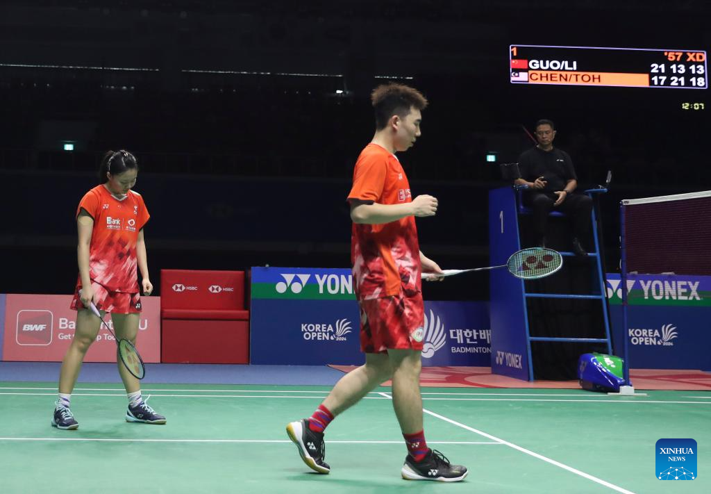 Highlights of BWF Korea Open Badminton Championships 2024Xinhua