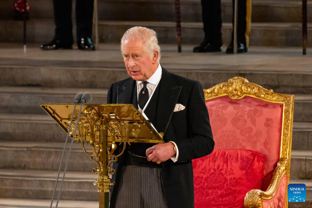 Britain's King Charles III speaks of "weight of history" in speech to