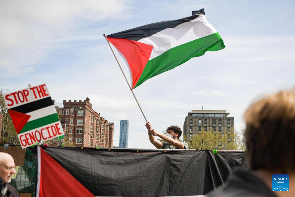 Pro-Palestinian demonstrators seen on campuses in U.S., Canada-Xinhua
