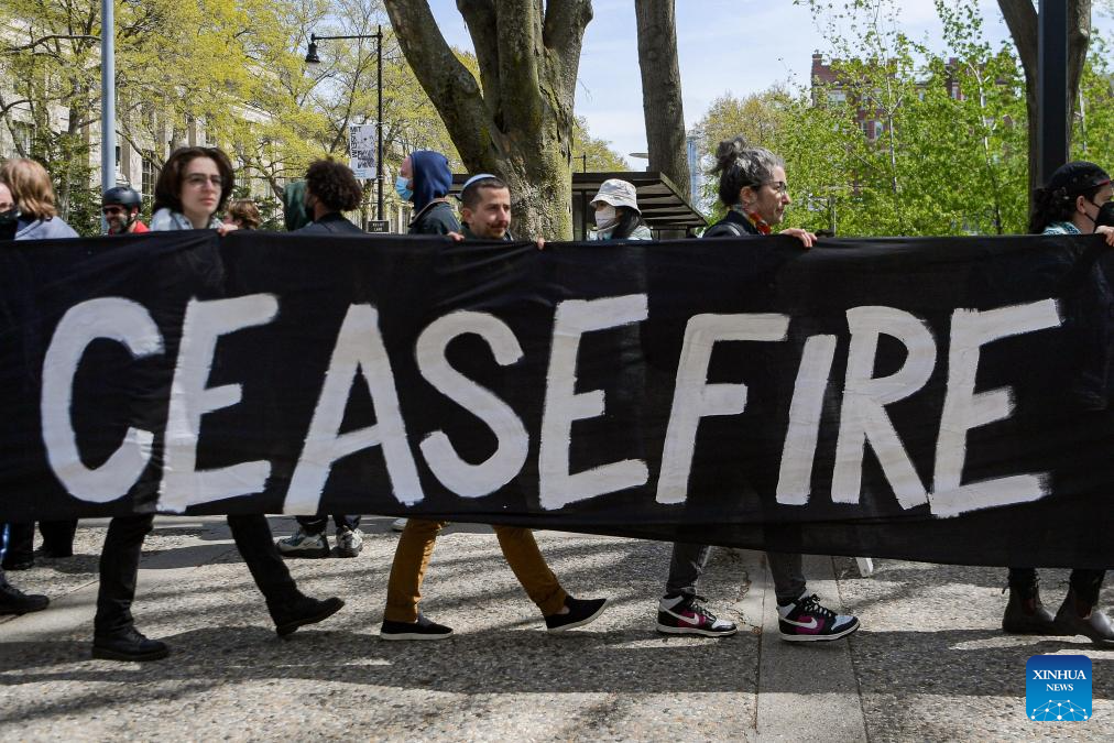 Pro-Palestinian demonstrators seen on campuses in U.S., Canada-Xinhua