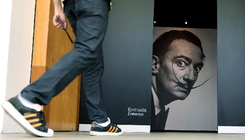 Visitors attend exhibition of paintings by Spanish artist Dali in Sao Paulo