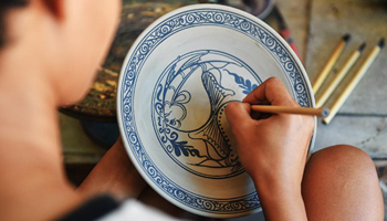 Sangkhalok ceramic wares displayed in Thailand