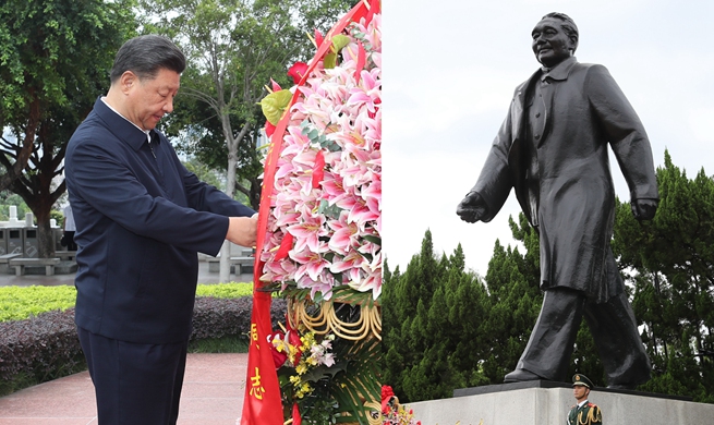 Xi presents flowers to statue of Deng Xiaoping in Shenzhen