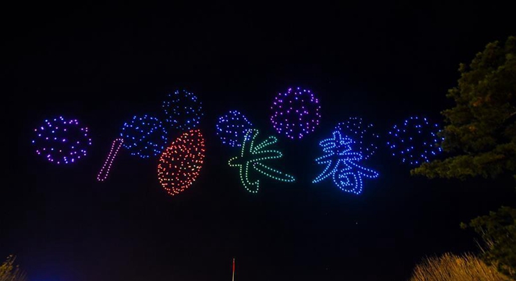 Drone light display held as part of Changchun Int'l UAV Industrial Expo