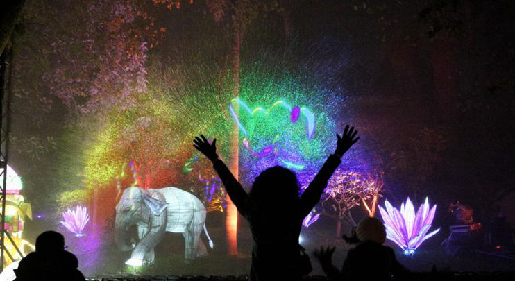 Lantern show "Magical Garden" held in Lisbon, Portugal