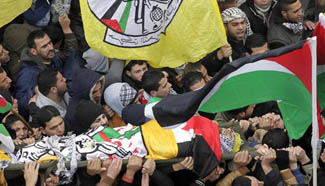 Palestinians hold funeral for man killed by Israeli soldiers