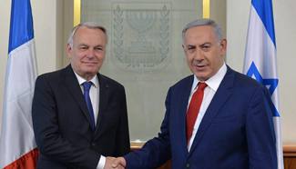 Netanyahu opposes peace talks with Palestinians during French FM visit