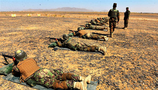 Afghan army soldiers take part in military training in Kandahar