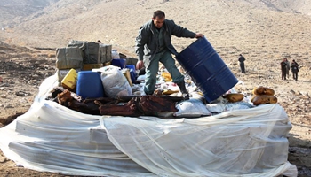 Afghan authorities burn about 98 tons of narcotic drugs