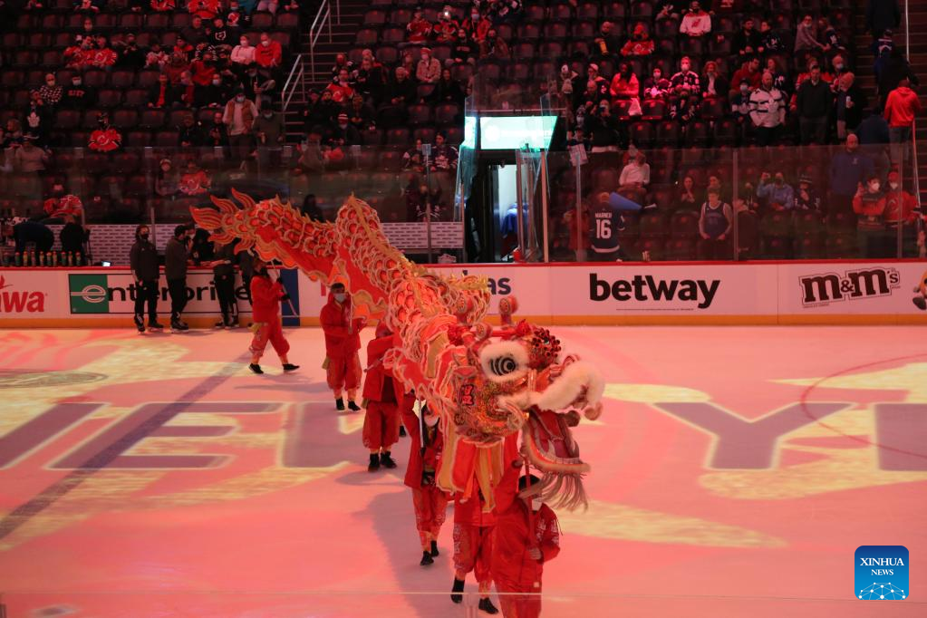The New Jersey Devils celebrates Chinese Lunar New Year in NHL match-Xinhua