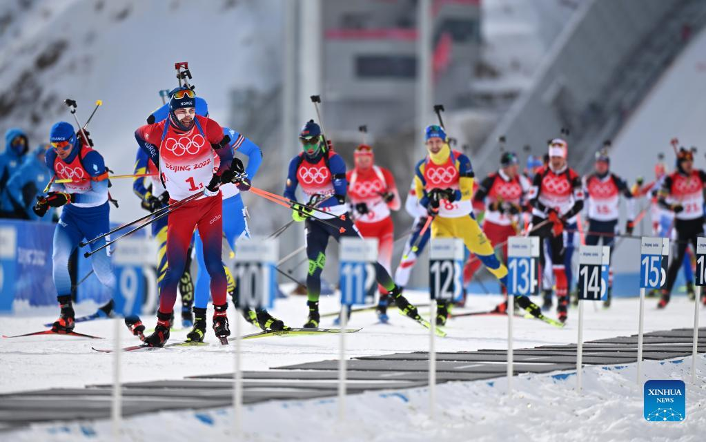 Norway Claim Biathlon Men's Relay 4x7.5km Gold At Beijing 2022-Xinhua