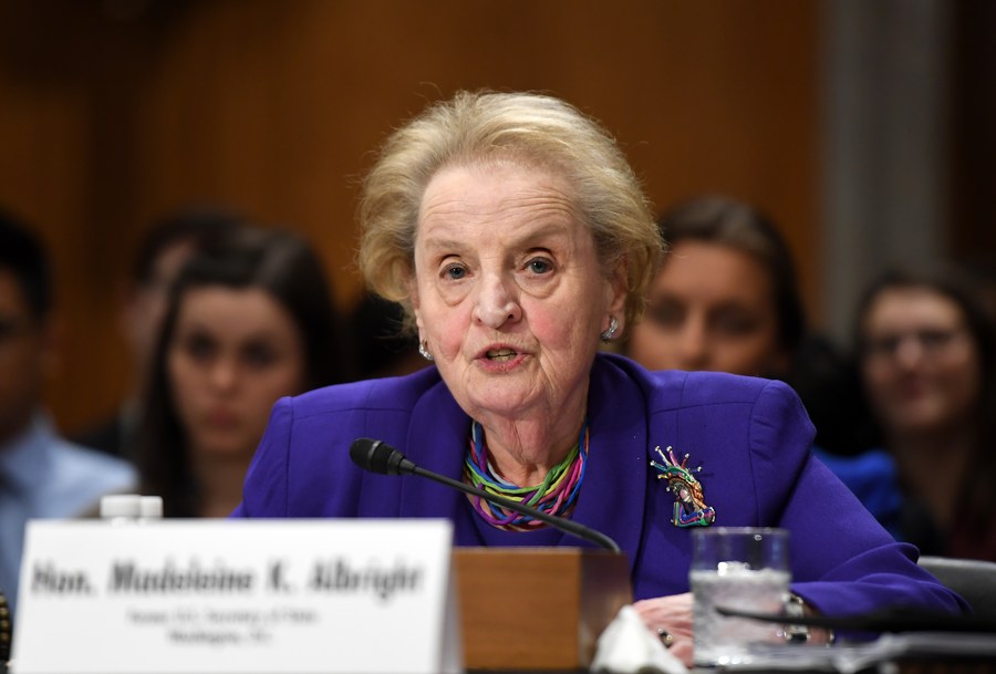 Albright, 1st female U.S. secretary of state, dies of cancer-Xinhua