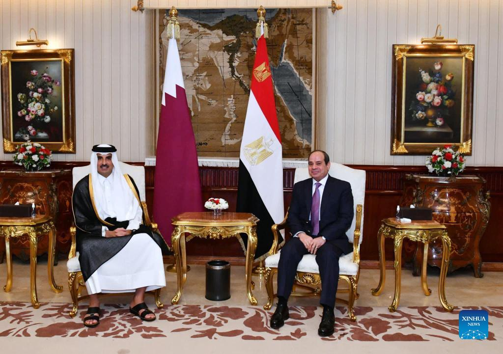 Qatari emir arrives in Egypt for 1st visit since reconciliation-Xinhua