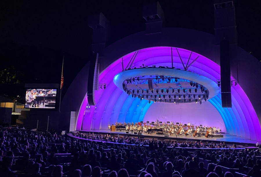 Chinese pianist Lang Lang performs music during the shooting of