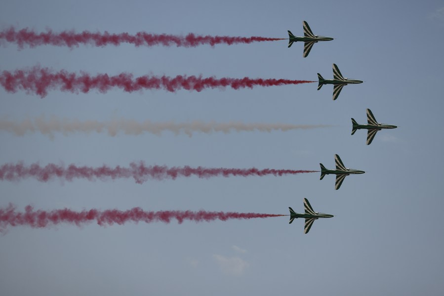 Mideast In Pictures: Air Show Displayed Above Riyadh To Celebrate ...