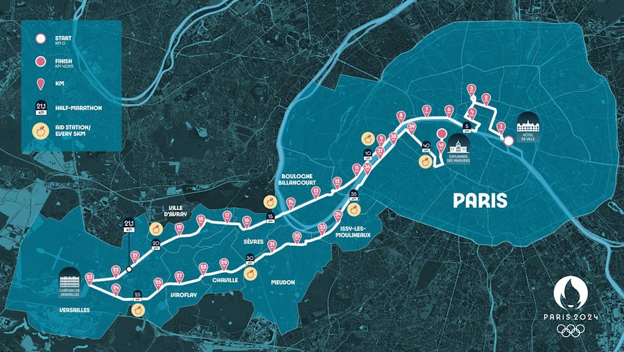 "Unprecedented and challenging" Paris 2024 Marathon route unveiledXinhua