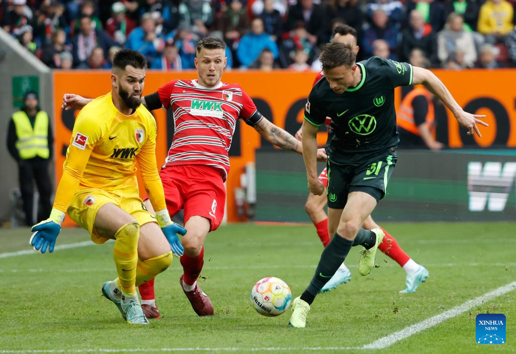 German Bundesliga football match: FC Augsburg vs. VfL Wolfsburg-Xinhua