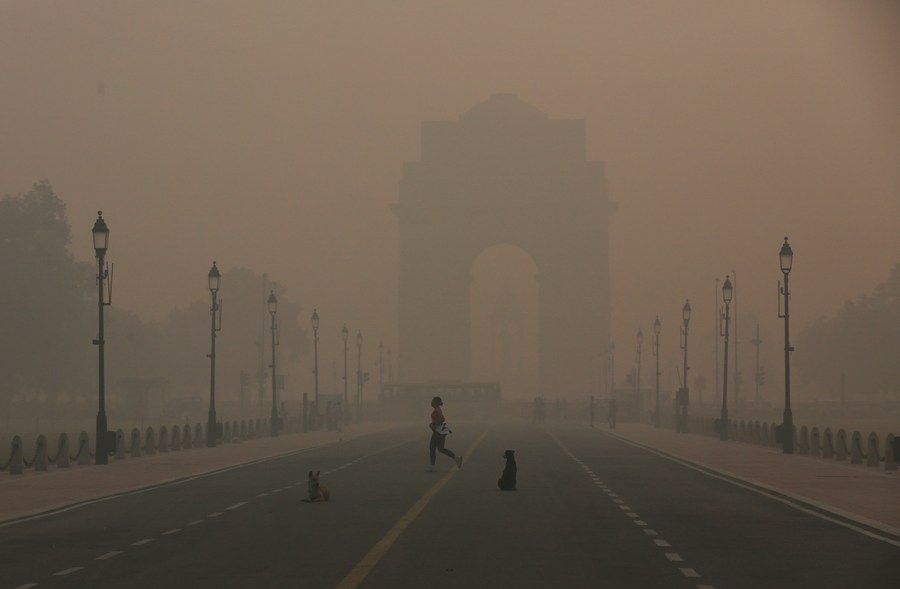 Asia Album: New Delhi in dense smog-Xinhua