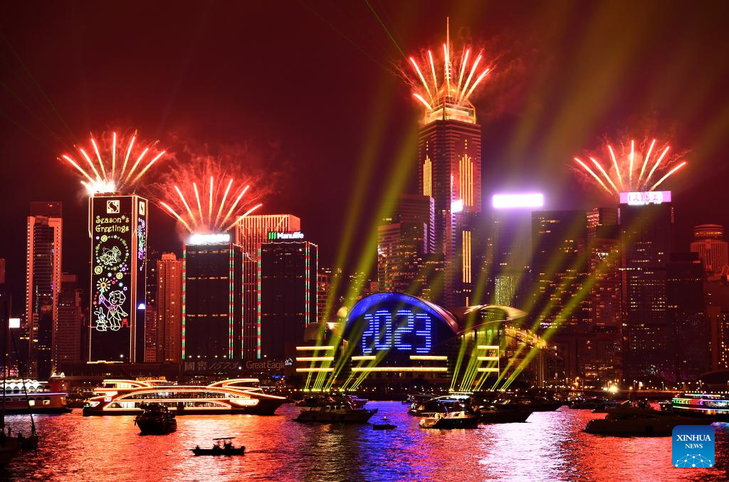 Chinese new year Hong Kong Fireworks 