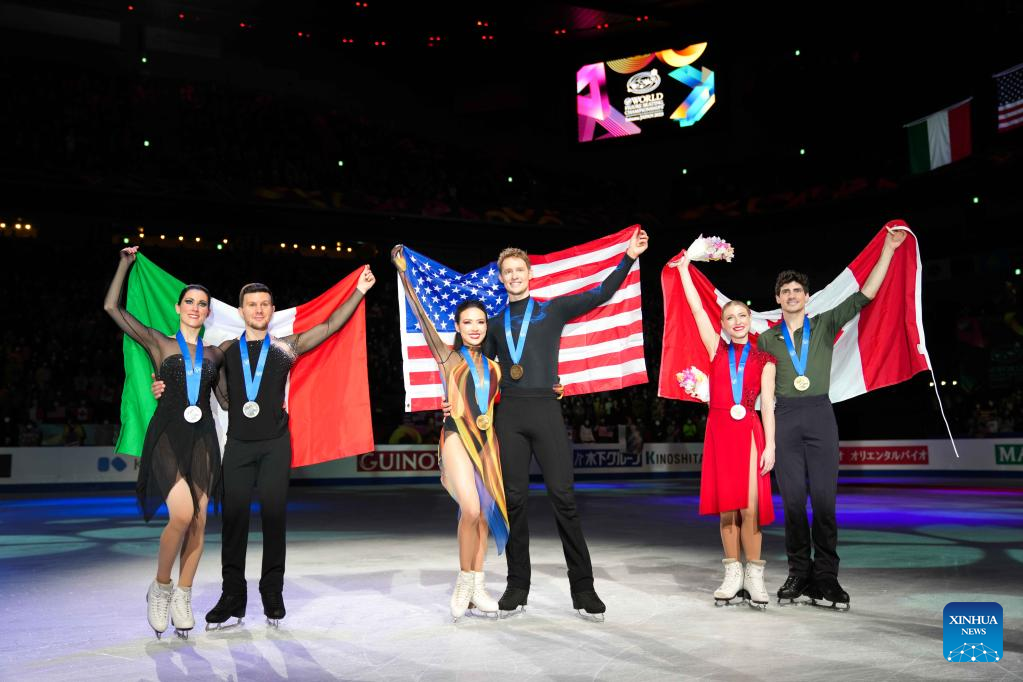 American duo Chock/Bates win ice dance title at figure skating worlds