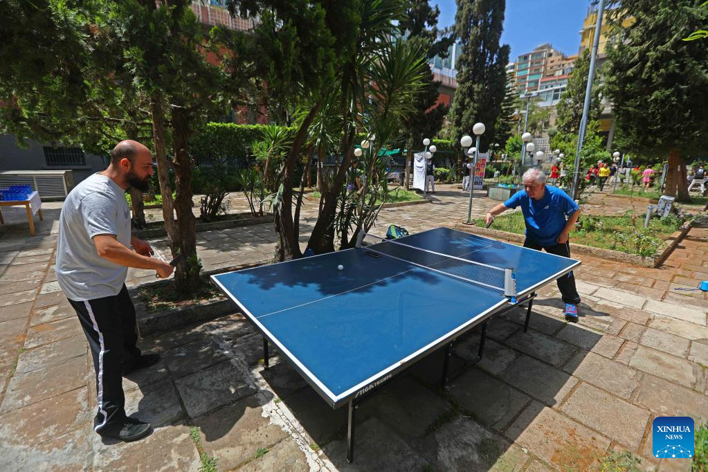 People celebrate World Table Tennis Day in Beirut, LebanonXinhua