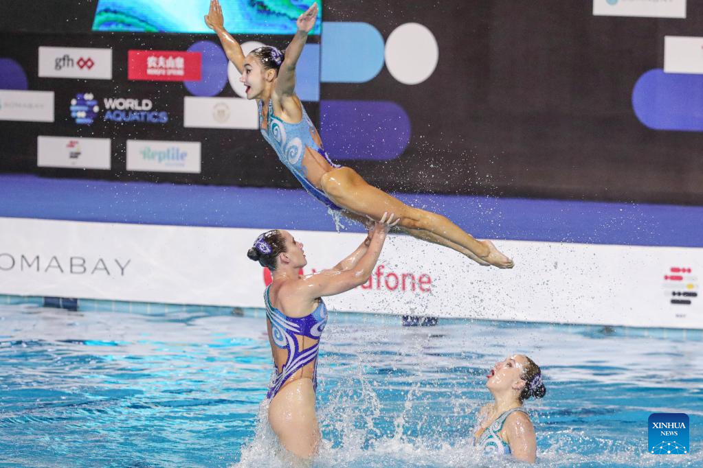 Highlights of World Aquatics artistic swimming world cup 2023Xinhua