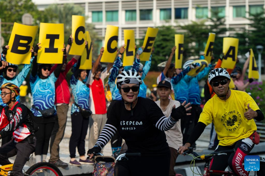 World Bicycle Day Celebrated In Jakarta, Indonesia-Xinhua