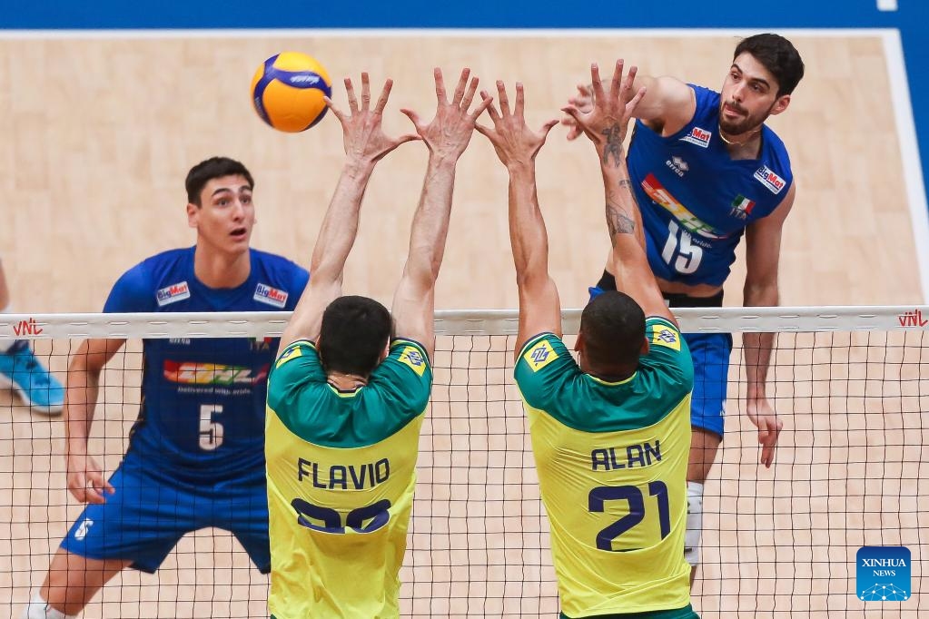 Men's Volleyball Nations League Brazil vs. ItalyXinhua