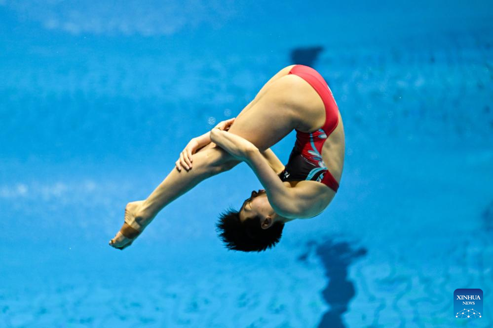 China's Lin, Li Finish 1-2 In Women's 1m Springboard Diving At Swimming 