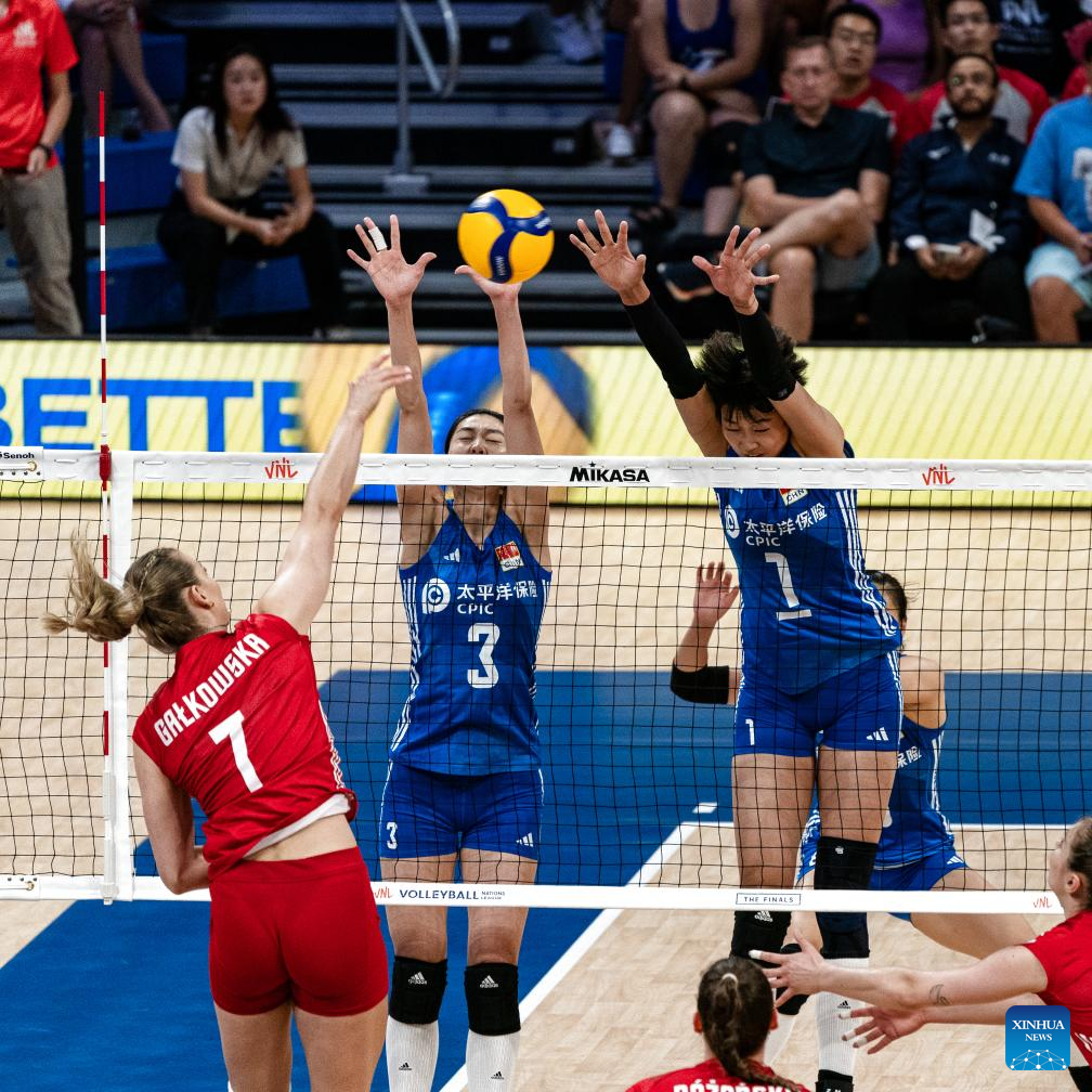 China beats Poland 3-0 to reach FIVB women's VNL final-Xinhua