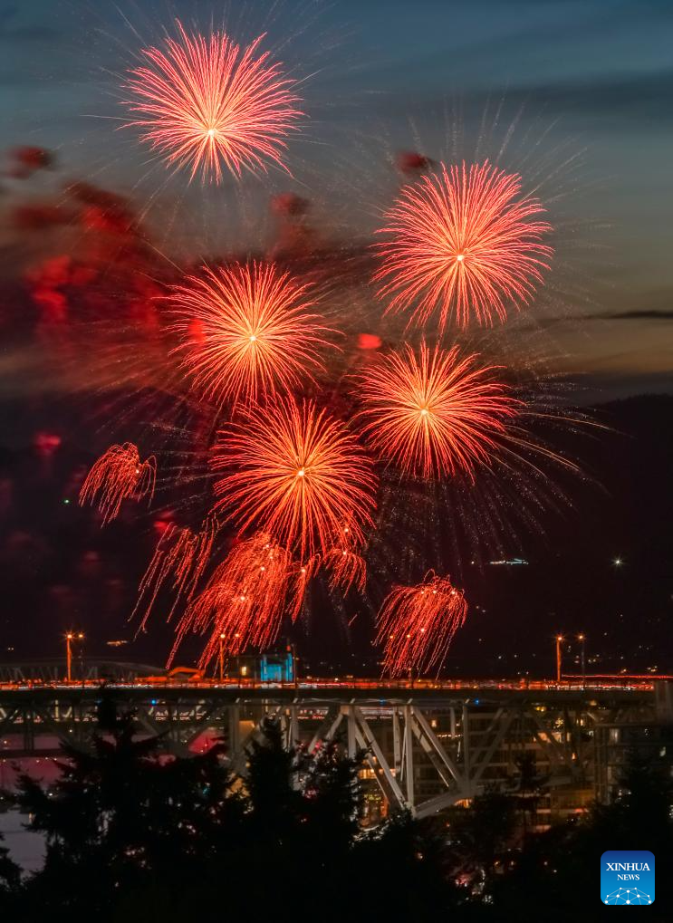 Firework Contest Off-shore fireworks competition kicks off in Vancouver, Canada-Xinhua