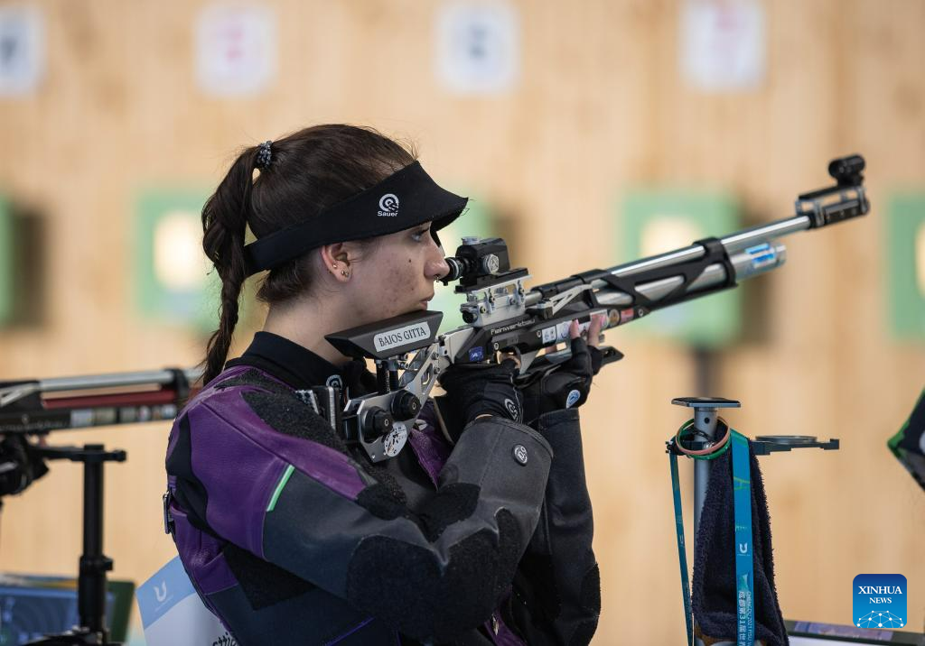 Chengdu Universiade: shooting women's 10m air rifle team-Xinhua