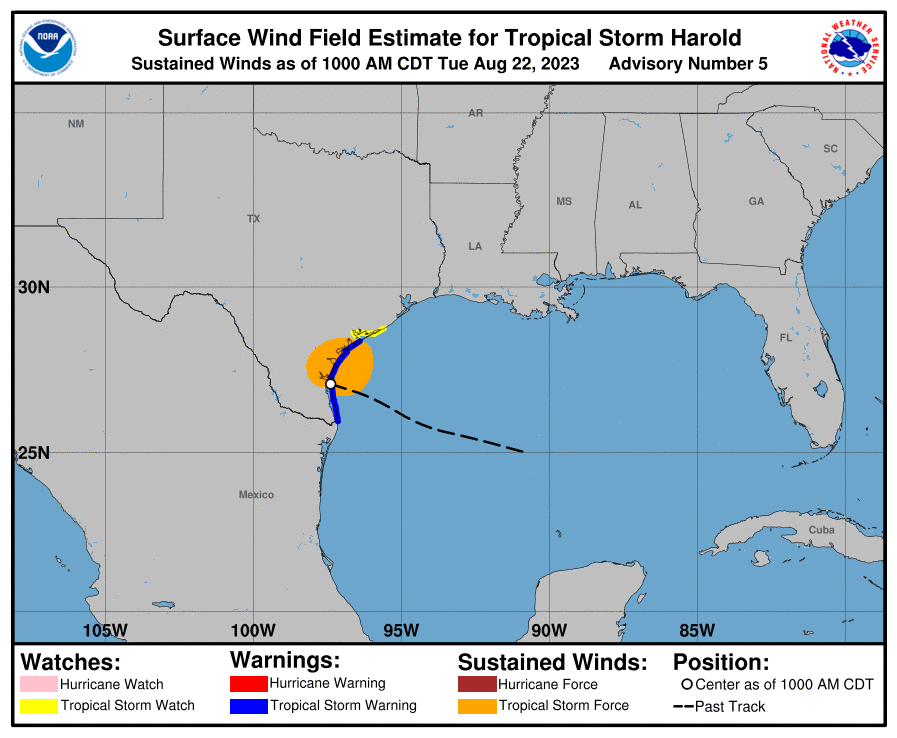 Tropical storm Harold barrels toward U.S. south Texas with threat of