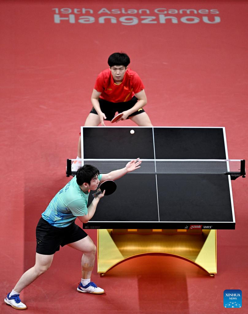 19th Asian Games Mens Singles Gold Medal Match of table tennis-Xinhua