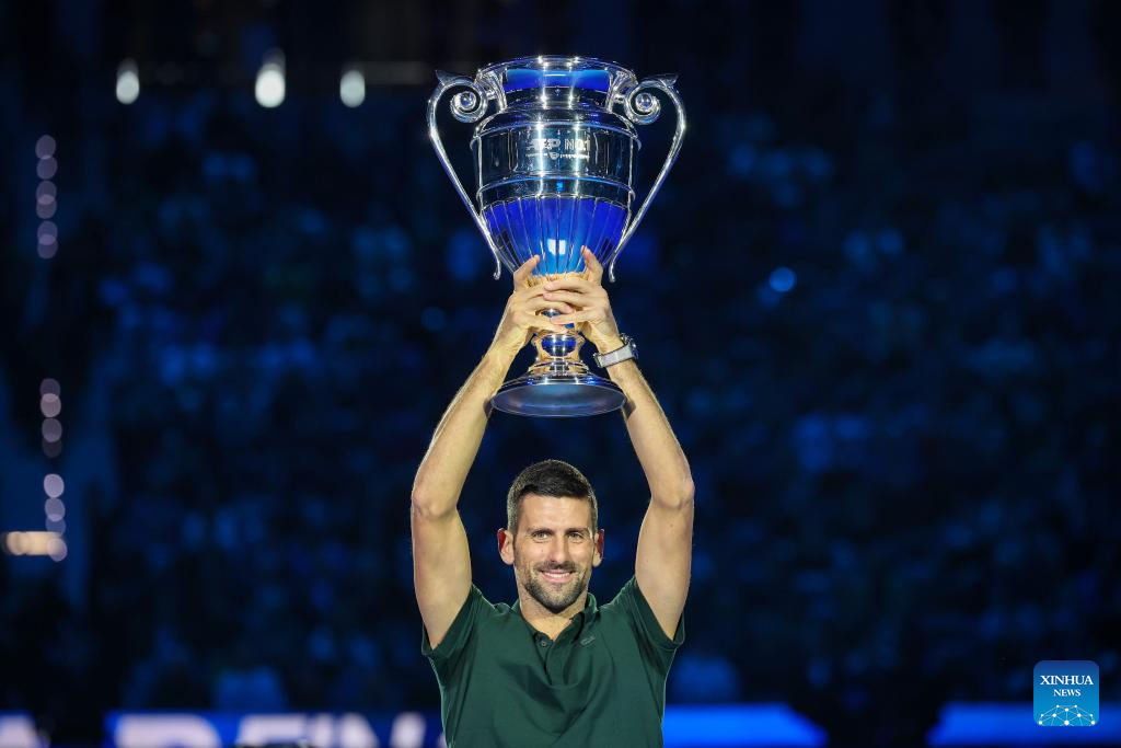 novak-djokovic-receives-2023-atp-year-end-no-1-trophy-xinhua