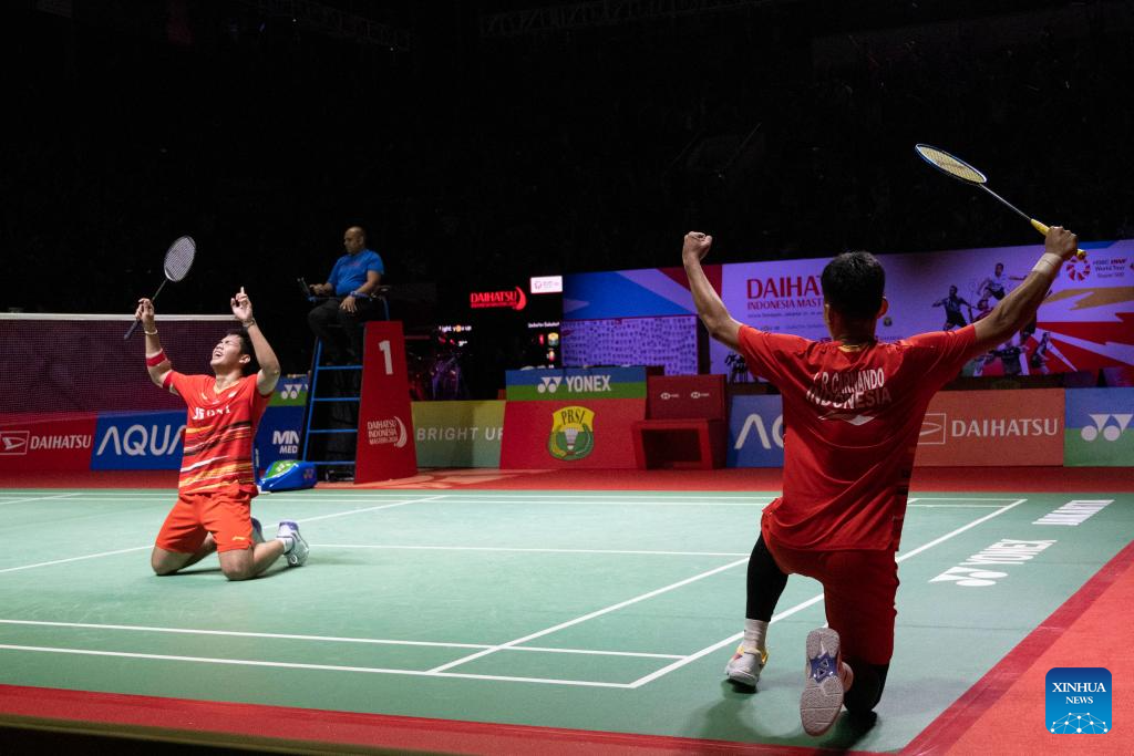 Highlights of 2024 Indonesia Masters badminton tournamentXinhua