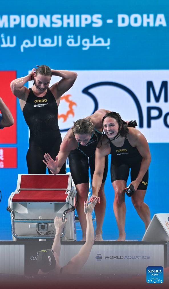 Highlights of women's 4X100m freestyle relay final at World Aquatics