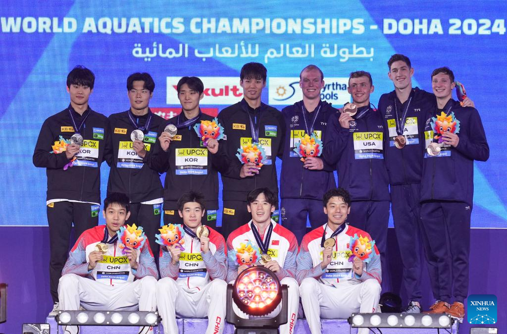 China secures back-to-back relay win at swimming worlds-Xinhua