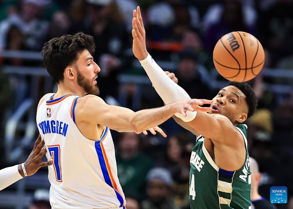 NBA Regular Season: Oklahoma City Thunder Vs. Milwaukee Bucks-Xinhua