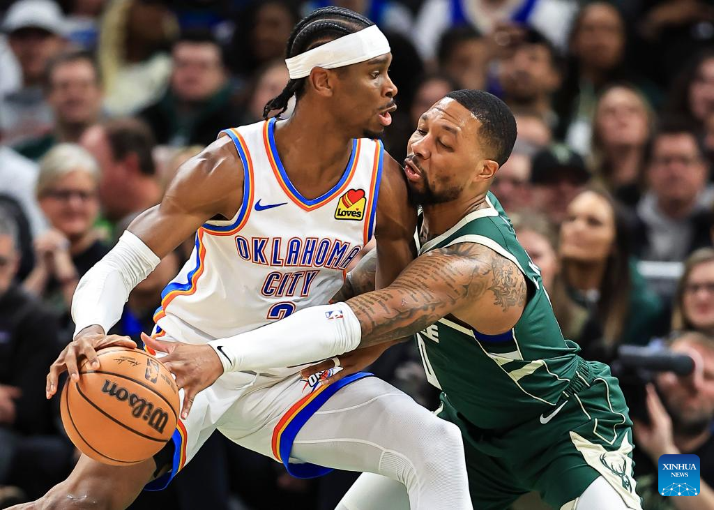 NBA Regular Season: Oklahoma City Thunder Vs. Milwaukee Bucks-Xinhua